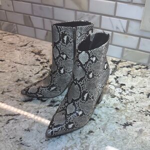 Marc Fisher Snake Print Ankle Booties